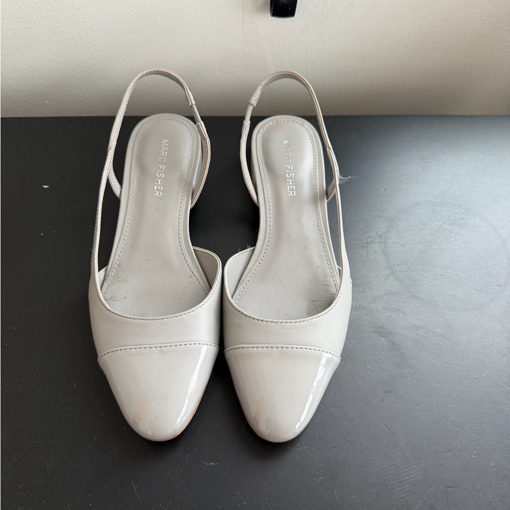 Marc Fisher Women's Cream Slingback Flats